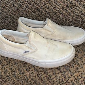 White slip on vans